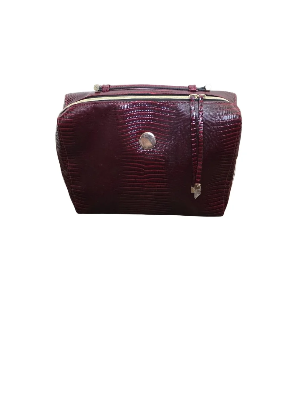 Vintage Purse Computer Bag Estée Lauder Faux Crocodile Cosmetic Case